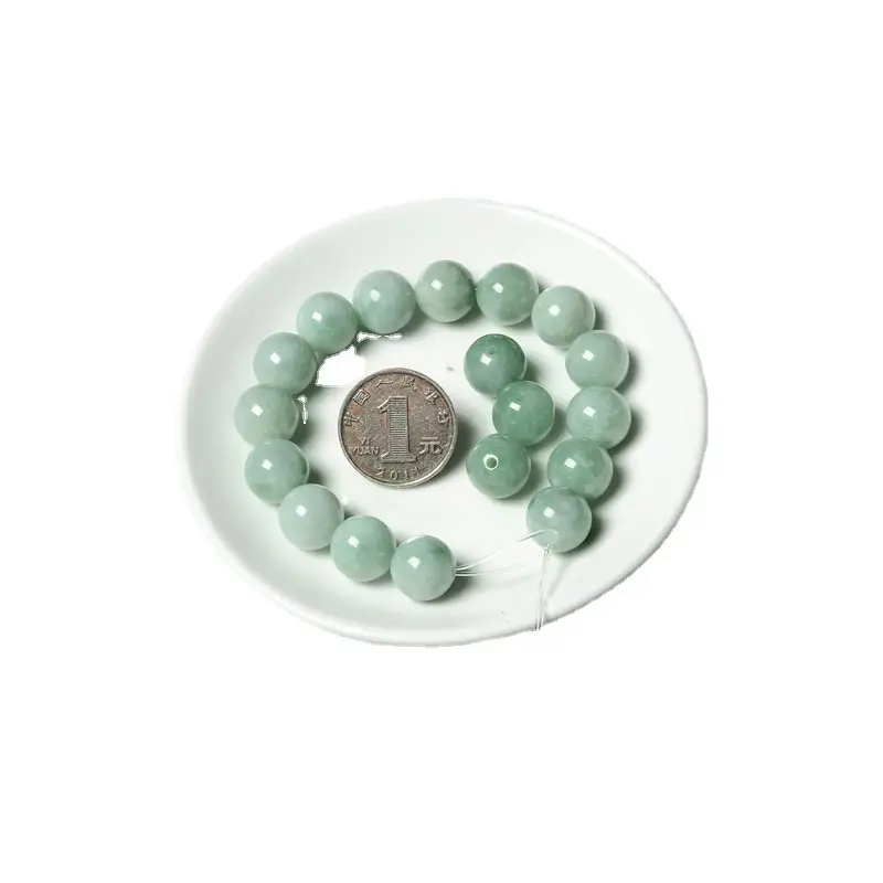 Green White Jade Loose Beads for DIY Jewelry - Image 6