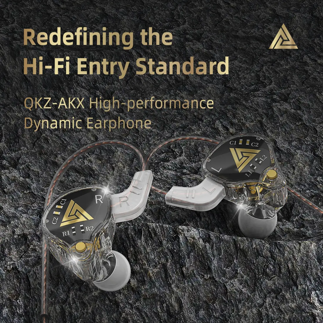 QKZ Audio Monitor Class Headphones with Wireless Control & Wheat Design