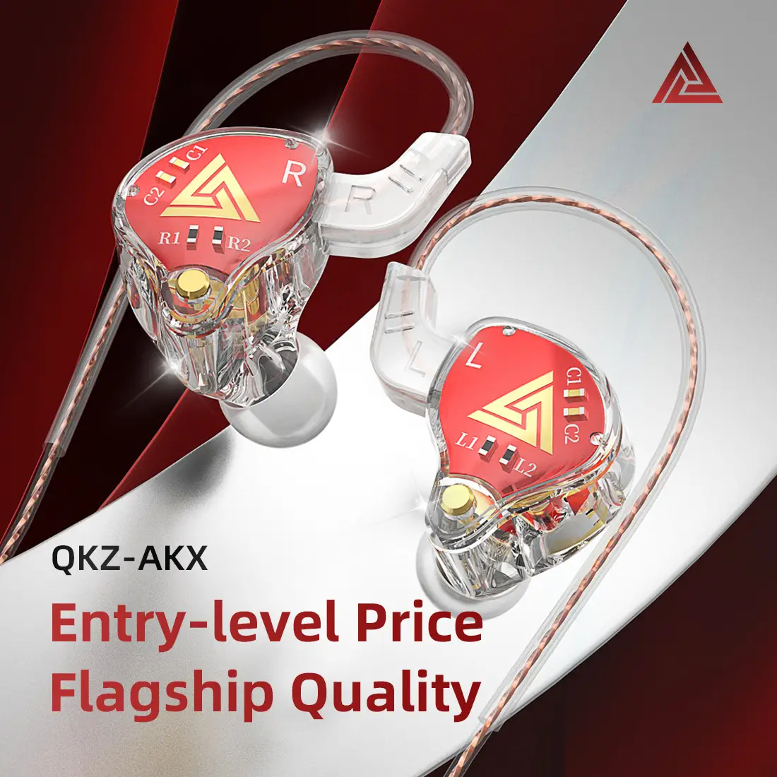 QKZ Audio Monitor Class Headphones with Wireless Control & Wheat Design