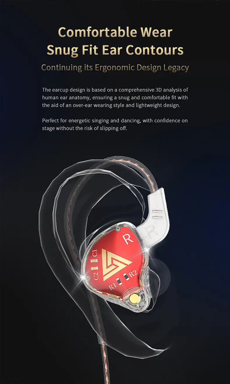 QKZ Audio Monitor Class Headphones with Wireless Control & Wheat Design — feature 8