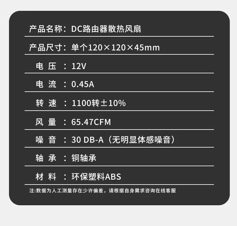 USB5V Industrial Cooling Fan Base 12cm Axial Flow — feature 35