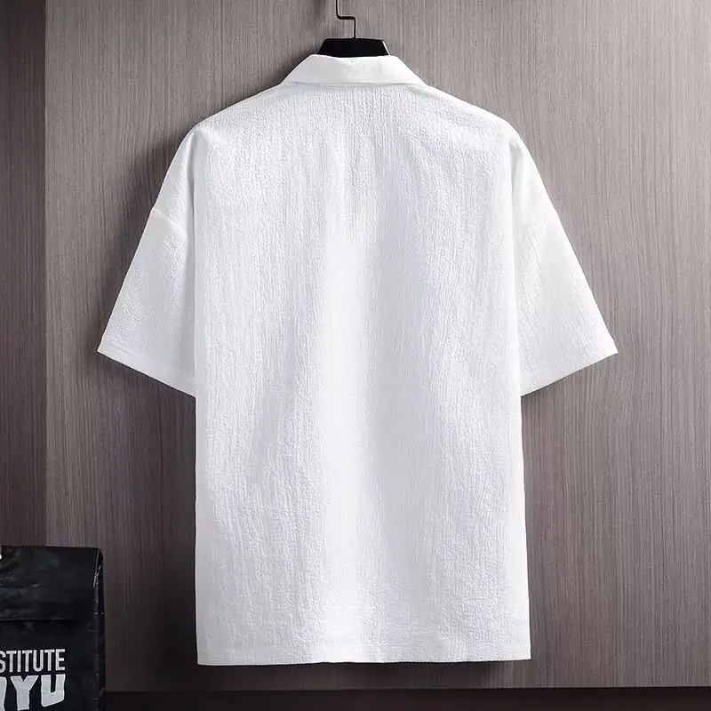 Men White Slim Fit Polo Shirt Short Sleeve Summer 2025 - Image 7