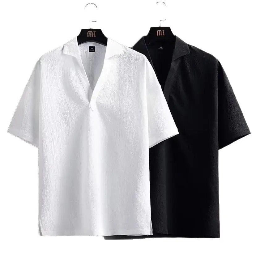 Men White Slim Fit Polo Shirt Short Sleeve Summer 2025 - Image 8
