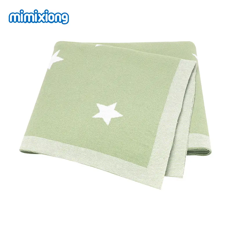 Baby Star Knitted Cotton Blanket Cover Brown - Image 12