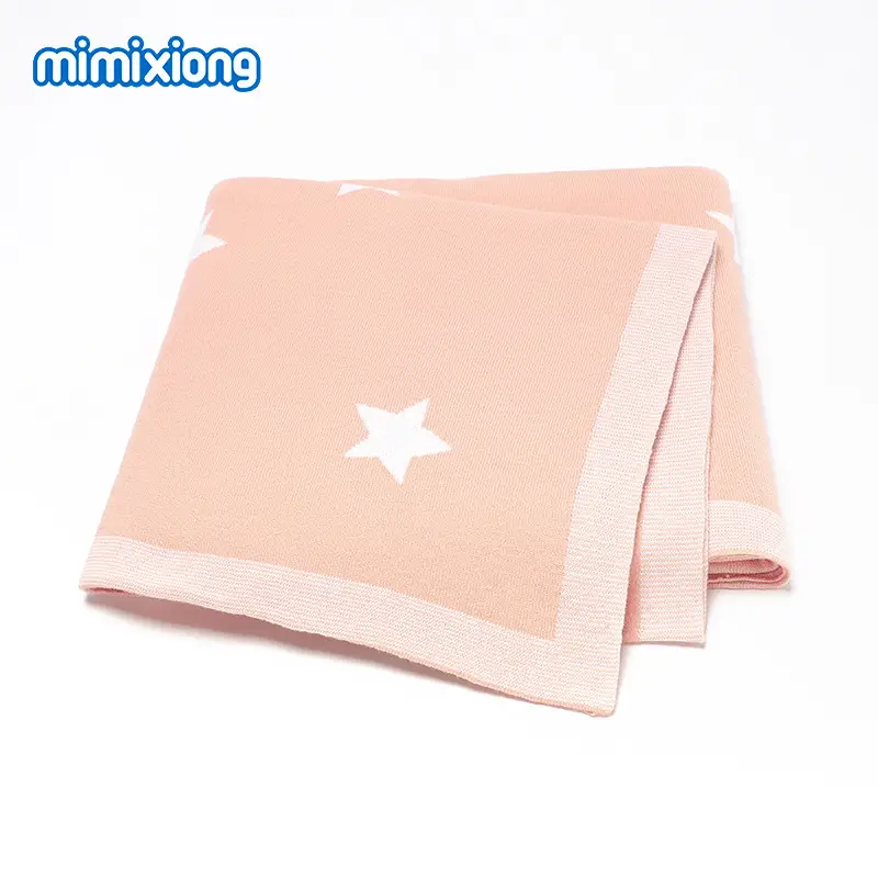 Baby Star Knitted Cotton Blanket Cover Brown - Image 2