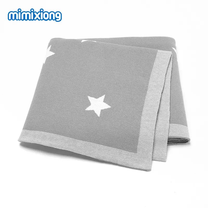 Baby Star Knitted Cotton Blanket Cover Brown - Image 3