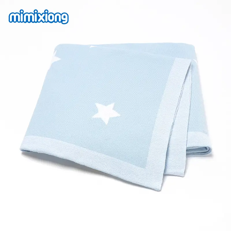 Baby Star Knitted Cotton Blanket Cover Brown - Image 7