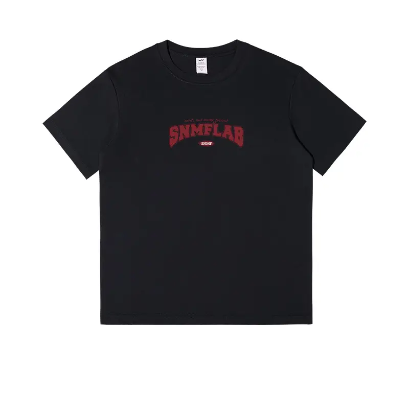 Men's American Letter Pure Cotton T-Shirt Cream - Image 13