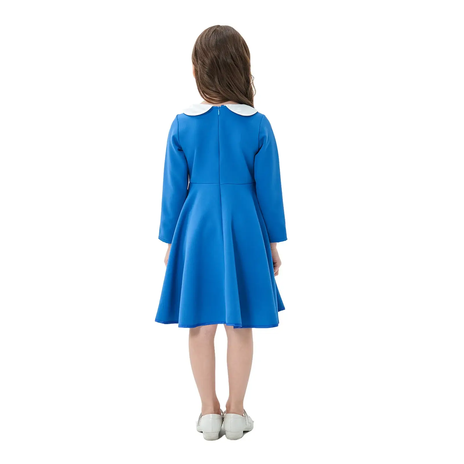 Yellow Long Sleeve Skirt Dress for Girls College Style — feature 15