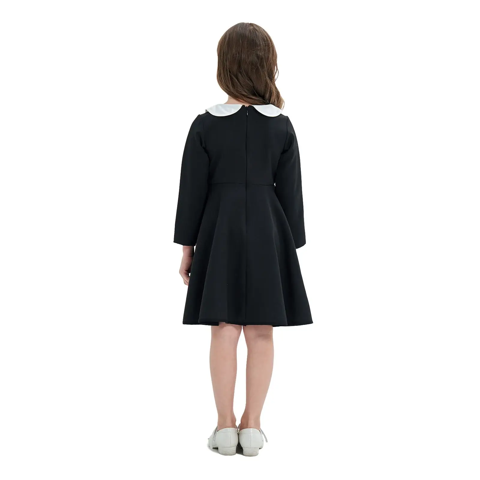 Yellow Long Sleeve Skirt Dress for Girls College Style — feature 4