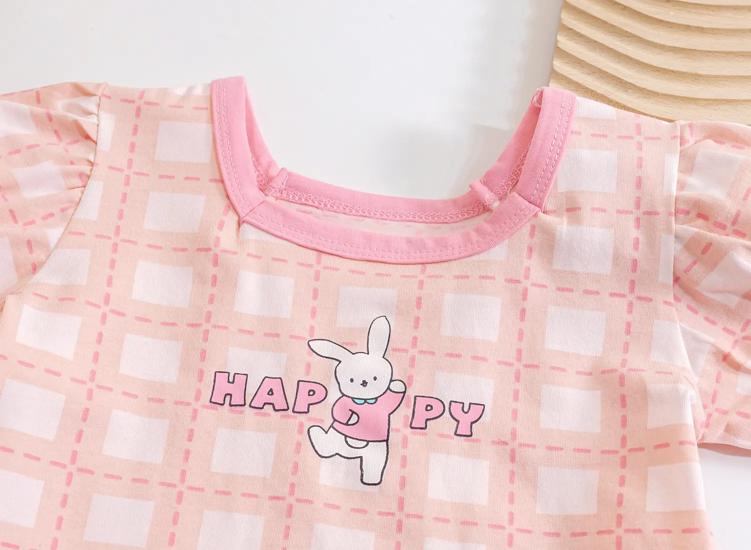 Girls Korean Cartoon Plaid T-Shirt White Black Polka Dot — feature 7