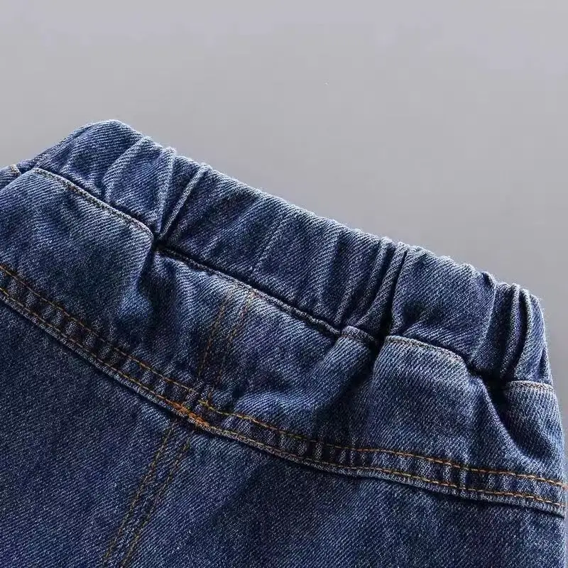 Blue Denim High-Waisted Boys Pants Small Medium - Image 4