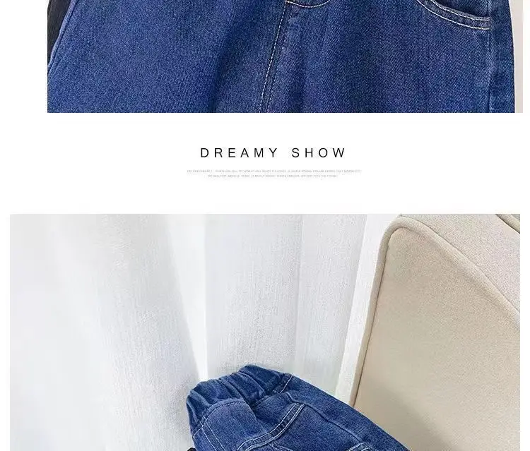 Blue Denim High-Waisted Boys Pants Small Medium — feature 2