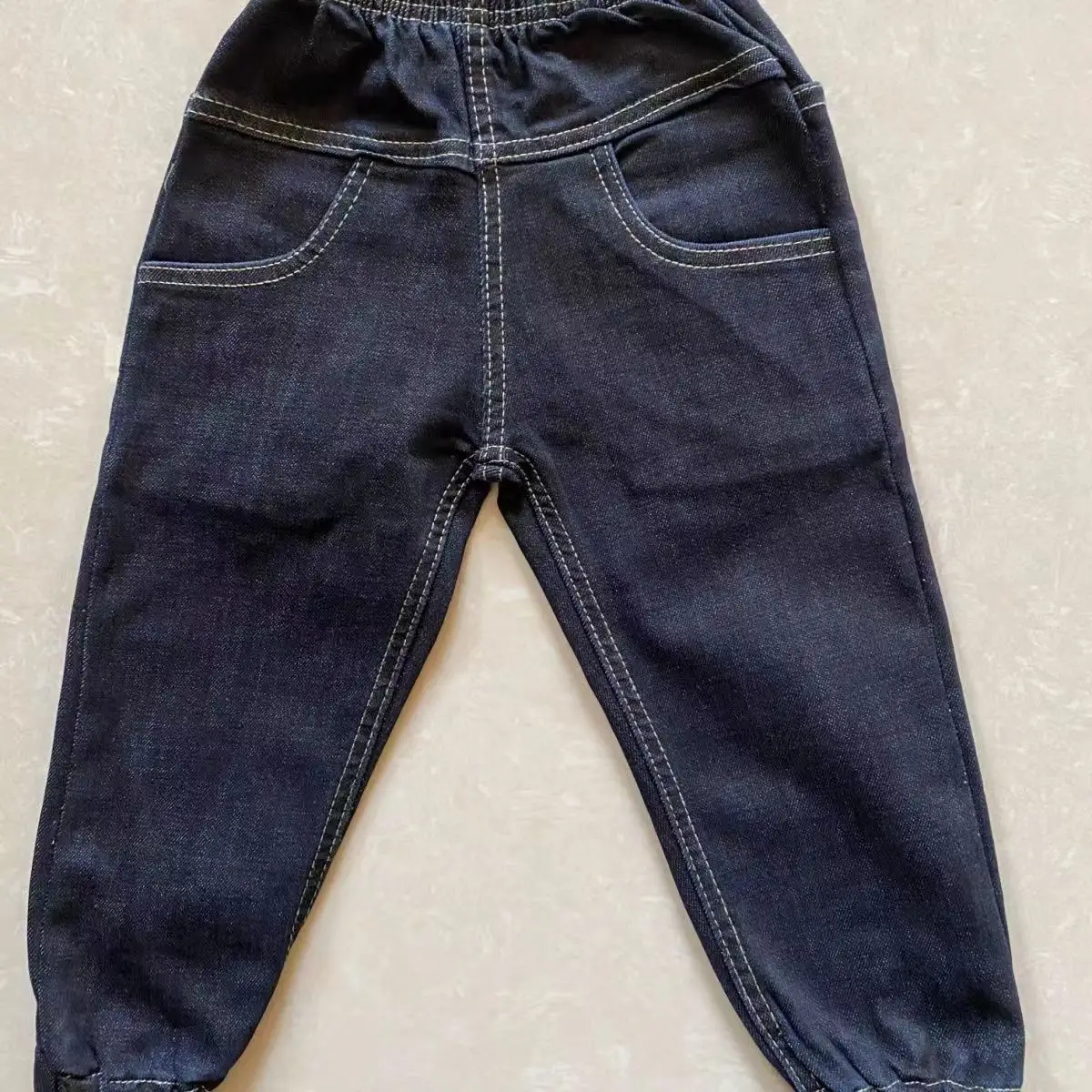 Blue Denim High-Waisted Boys Pants Small Medium - Image 2