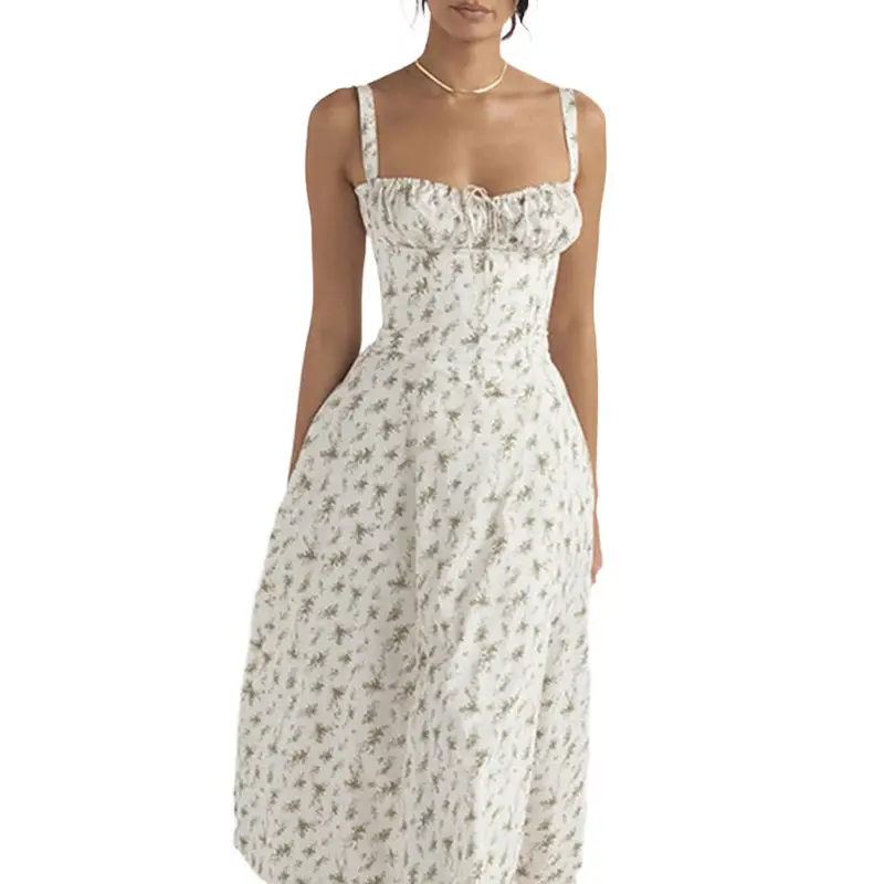 Elegant Floral Strap Sleeveless Dress for Women - Image 20
