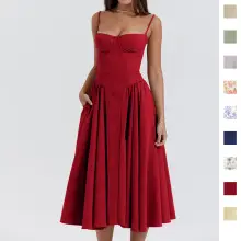 Elegant Floral Strap Sleeveless Dress for Women — feature 31