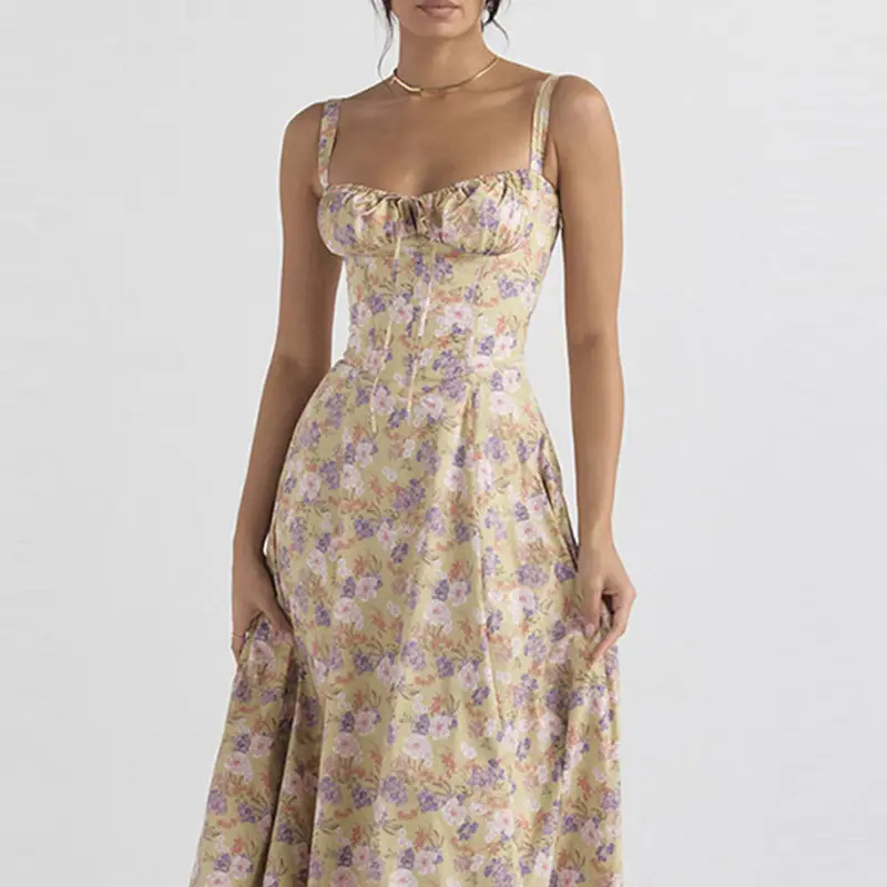 Elegant Floral Strap Sleeveless Dress for Women — feature 44
