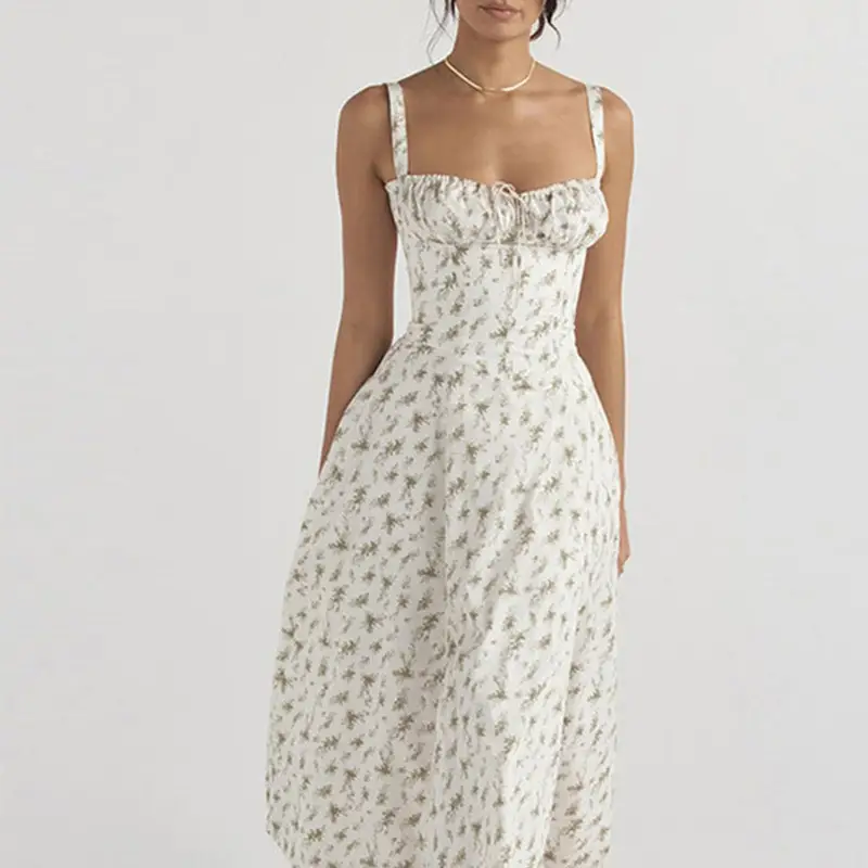 Elegant Floral Strap Sleeveless Dress for Women — feature 46