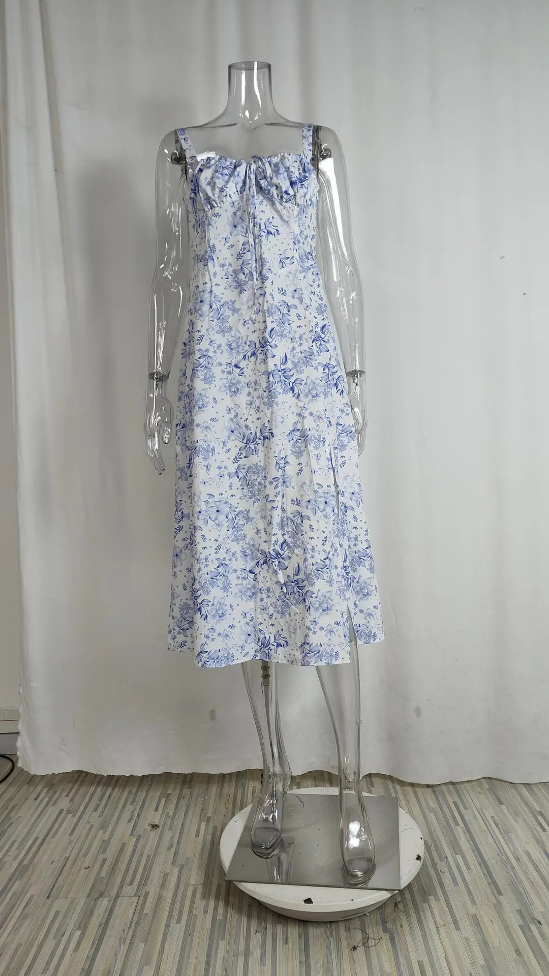 Elegant Floral Strap Sleeveless Dress for Women — feature 50