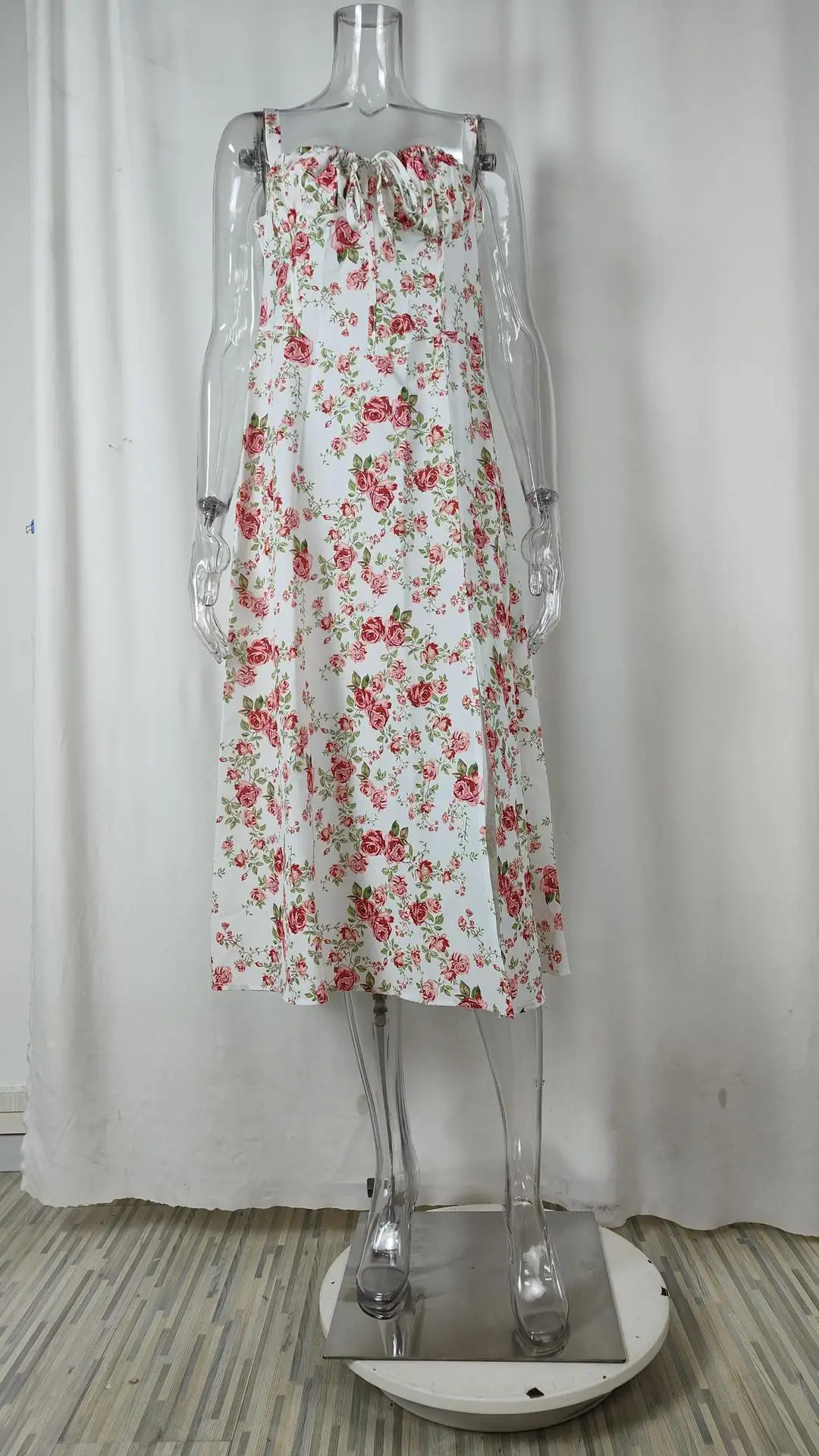 Elegant Floral Strap Sleeveless Dress for Women — feature 53