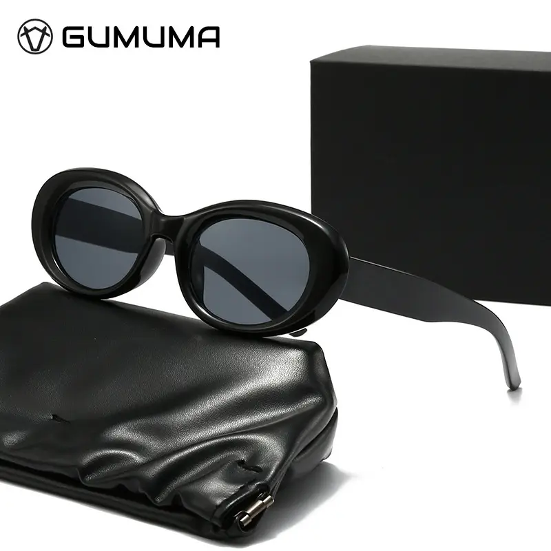 Women Retro Cat Eye Sunglasses UV400 Black - Image 7