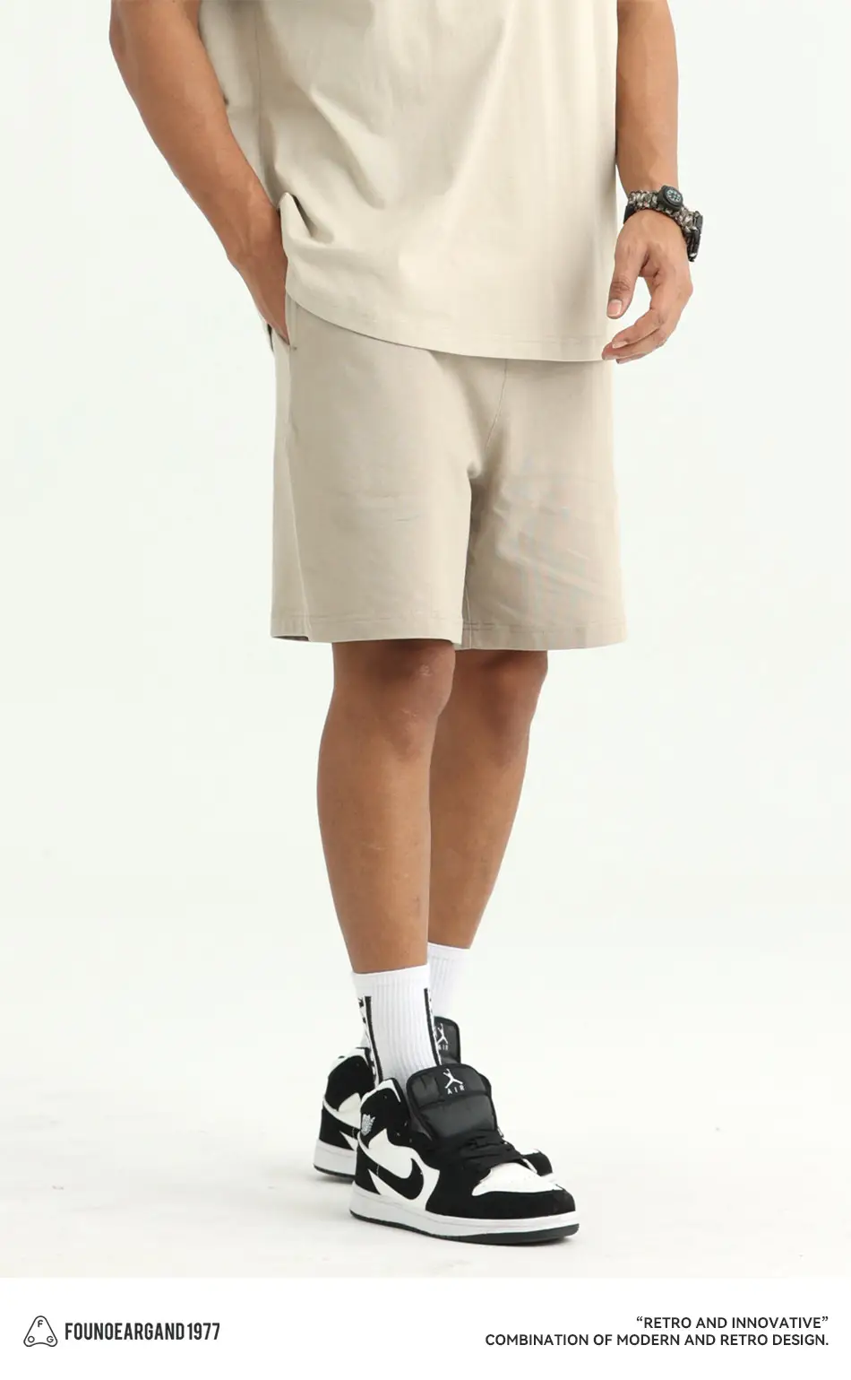 Men Drawstring Olive Shorts Knee Length Cotton — feature 15