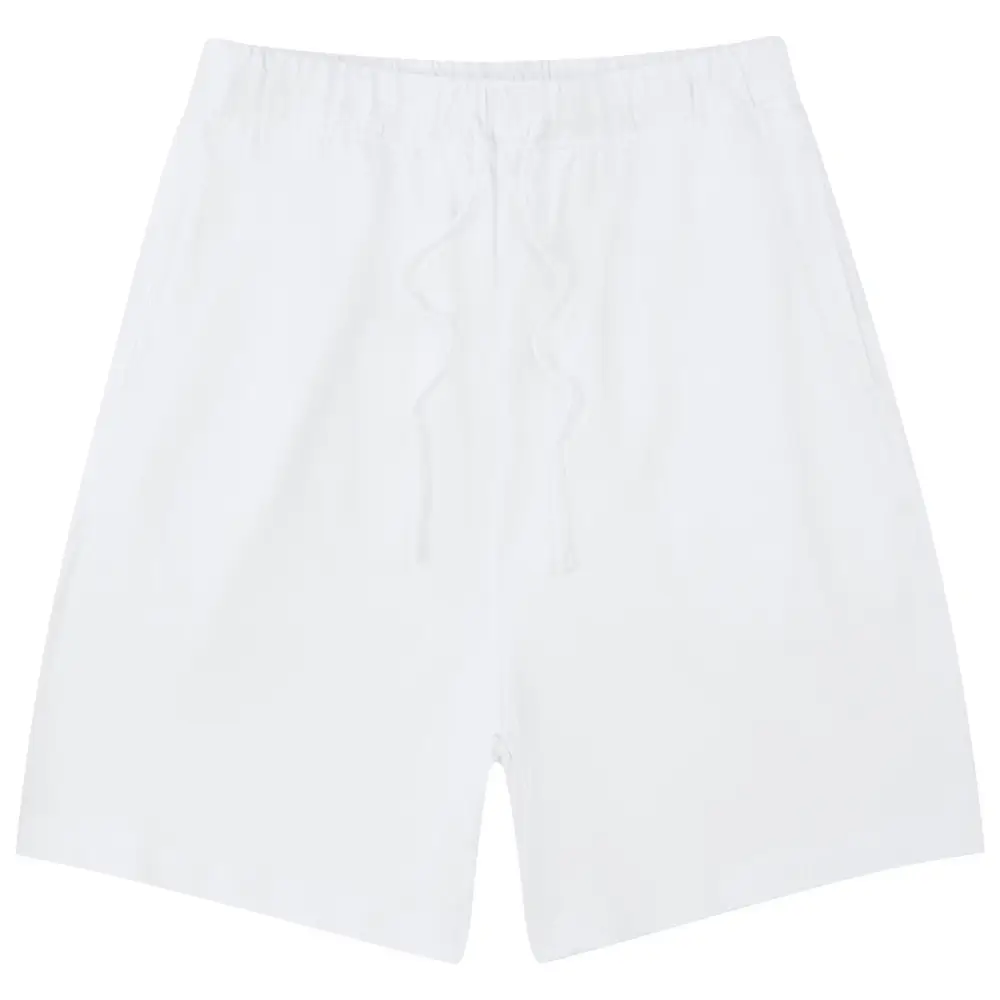 Men Drawstring Olive Shorts Knee Length Cotton - Image 10