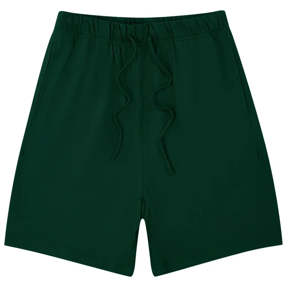 Men Drawstring Olive Shorts Knee Length Cotton - Image 12