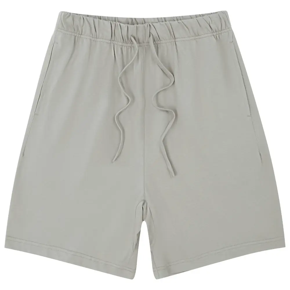Men Drawstring Olive Shorts Knee Length Cotton - Image 3