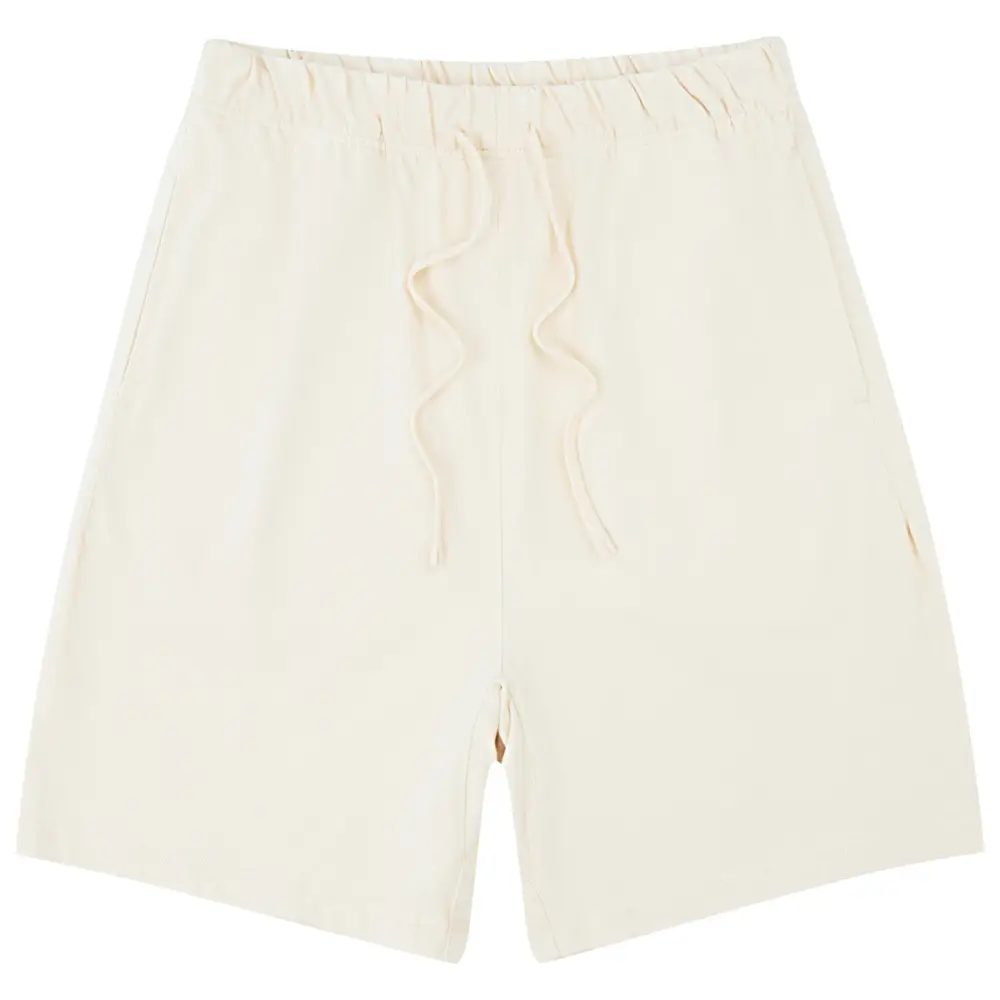 Men Drawstring Olive Shorts Knee Length Cotton - Image 4