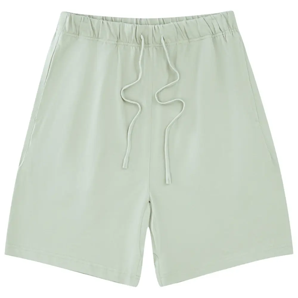 Men Drawstring Olive Shorts Knee Length Cotton - Image 8