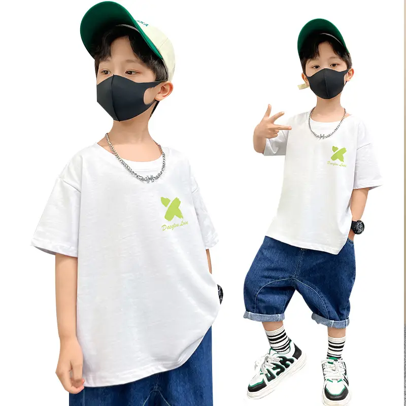 Boys Black Graphic Cotton T-Shirt Loose Fit Summer Casual - Image 7