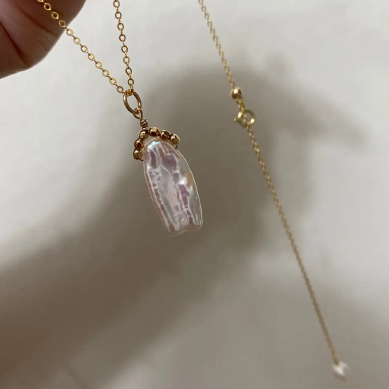 Women's White Pearl Necklace Clavicle Pendant Set - Image 4