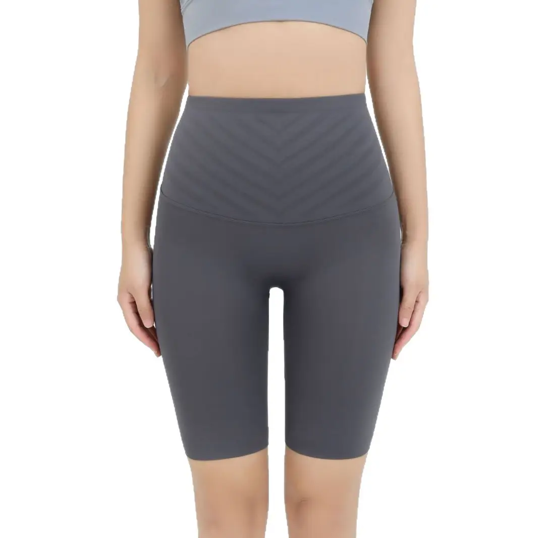 Summer High Waist Yoga Shorts for Women Gray