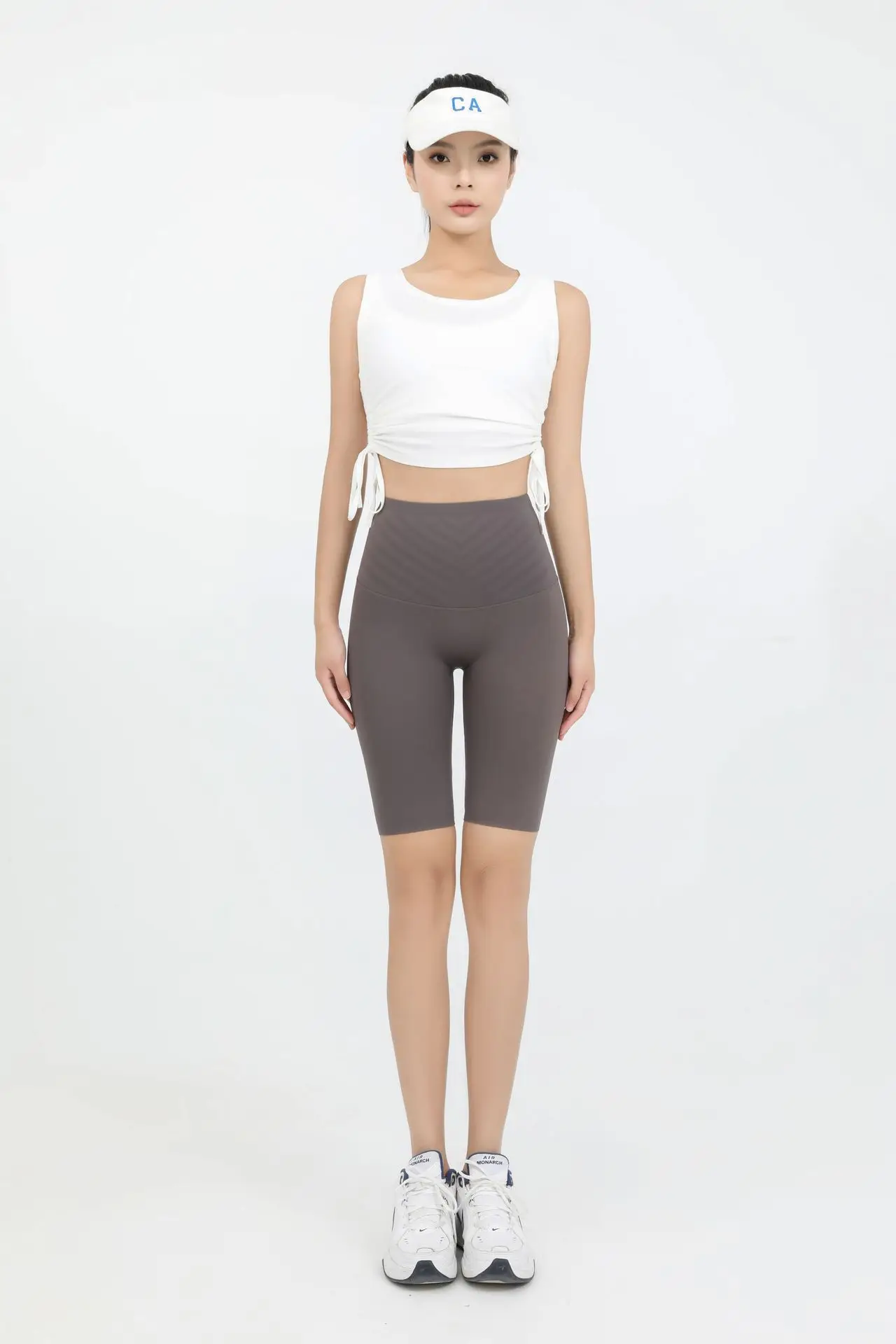 Summer High Waist Yoga Shorts for Women Gray