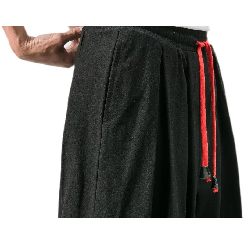 Men's White Bloomers Cotton Linen Trousers Plus Size