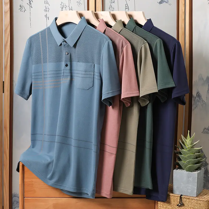 Men's 939 Pink Polo T-Shirt Short Sleeve Real Pocket