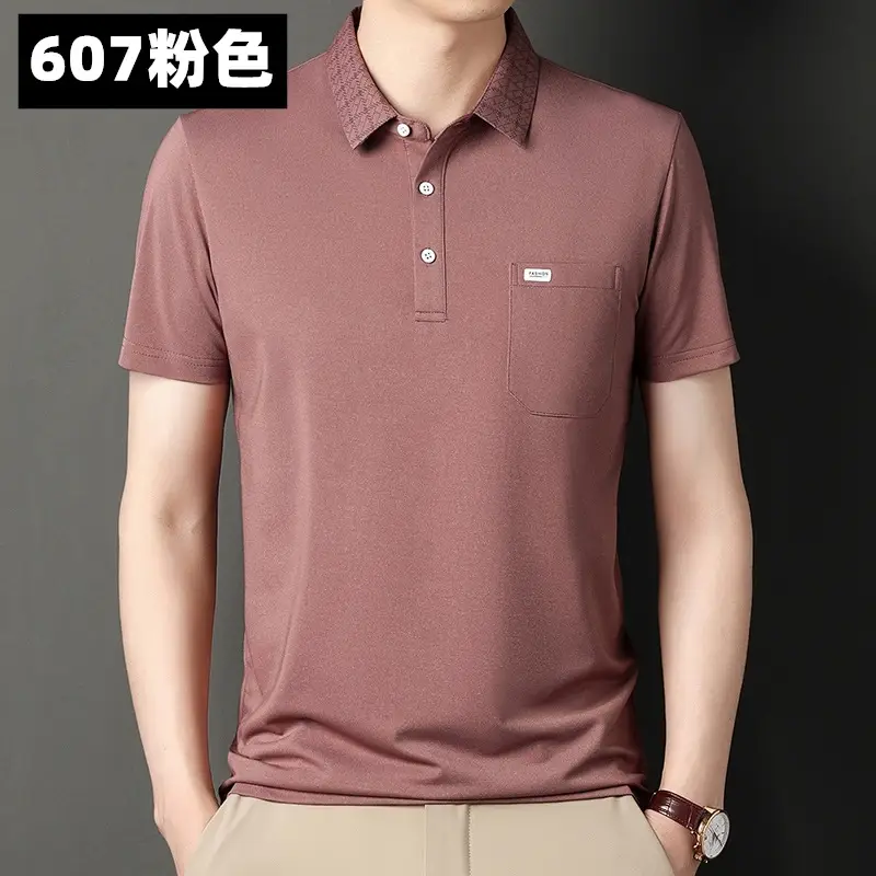 Men's 939 Pink Polo T-Shirt Short Sleeve Real Pocket