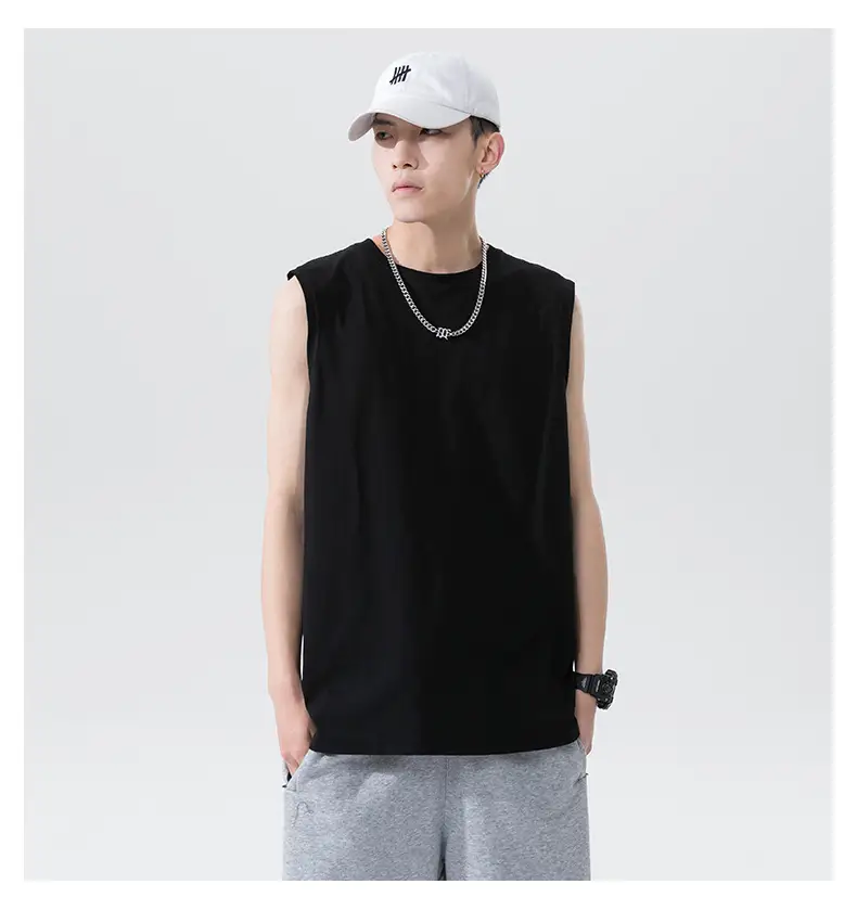 Men Sleeveless Cotton Vest Dark Green 2026 — feature 13