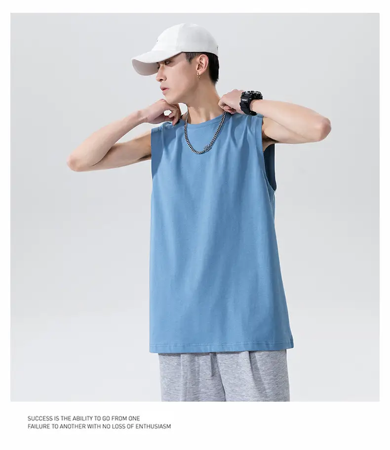 Men Sleeveless Cotton Vest Dark Green 2026 — feature 24