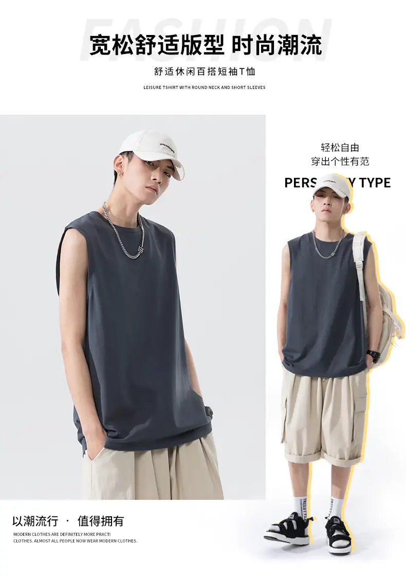 Men Sleeveless Cotton Vest Dark Green 2026 — feature 3