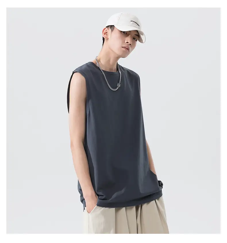 Men Sleeveless Cotton Vest Dark Green 2026 — feature 7
