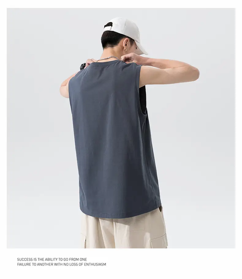 Men Sleeveless Cotton Vest Dark Green 2026 — feature 9