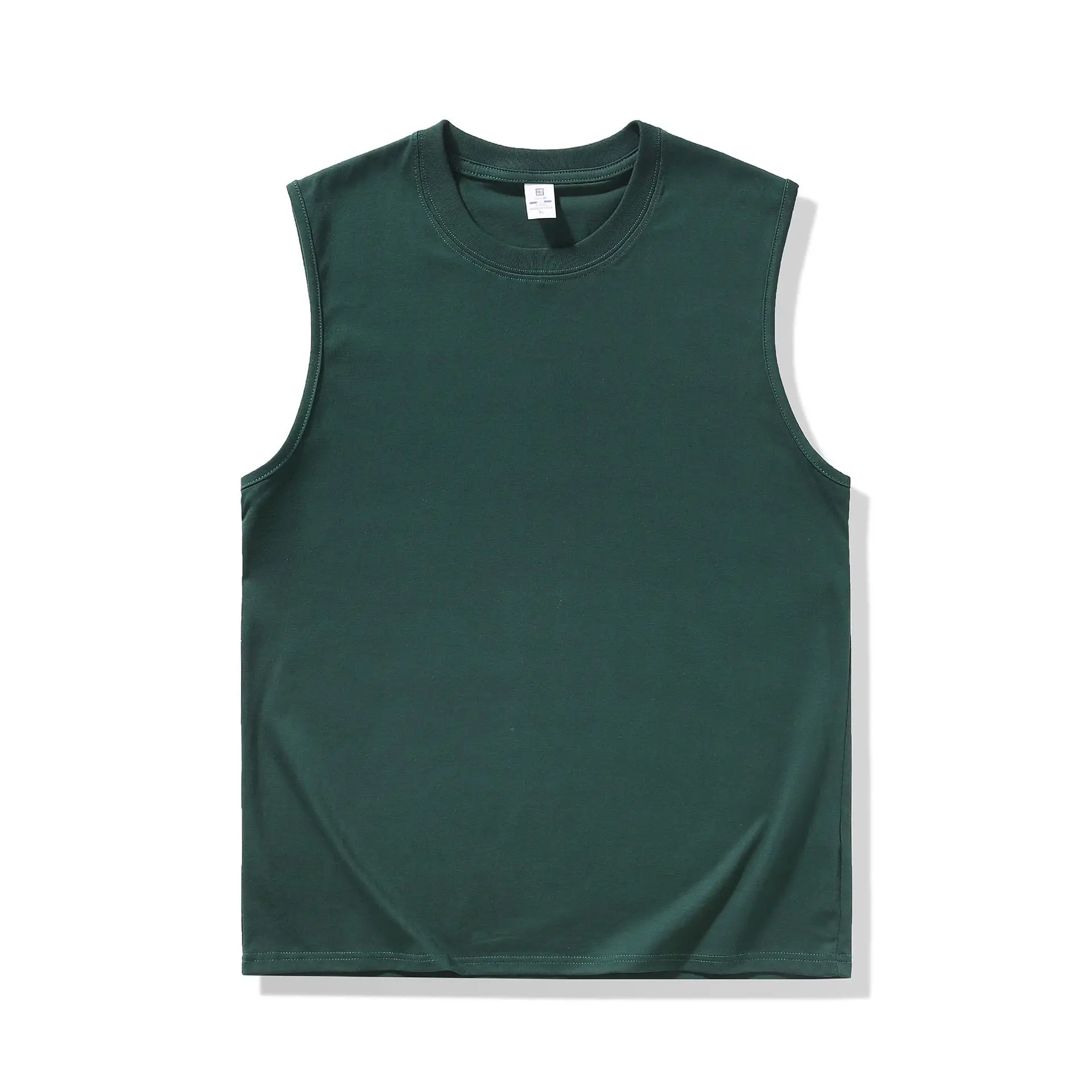 Men Sleeveless Cotton Vest Dark Green 2026
