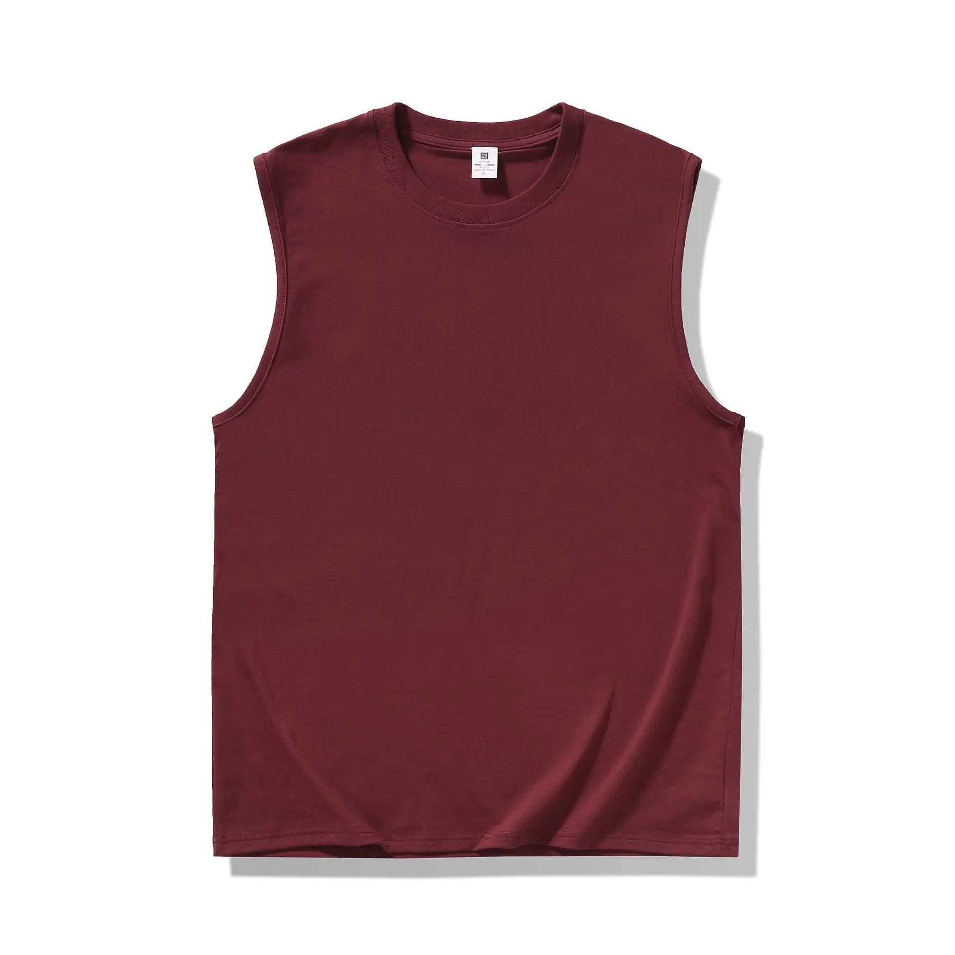 Men Sleeveless Cotton Vest Dark Green 2026