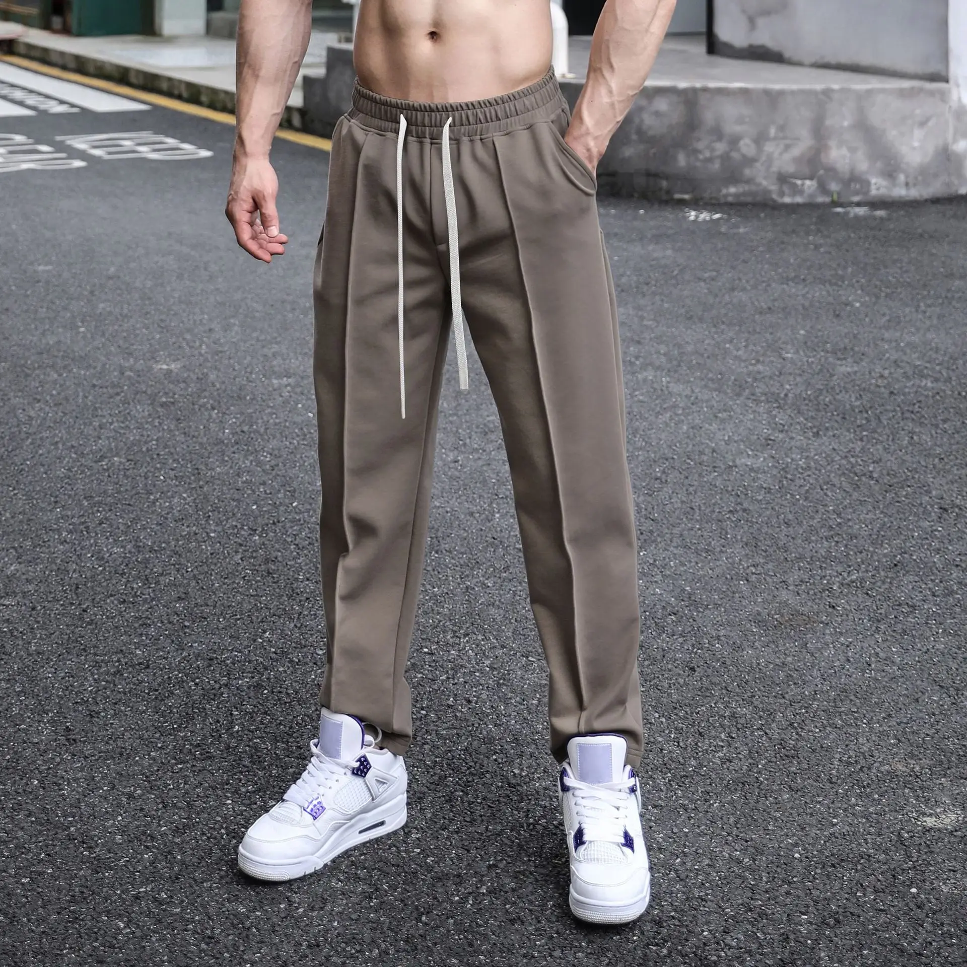 Men's Black Straight Outdoors Pants Casual Wear - Image 2