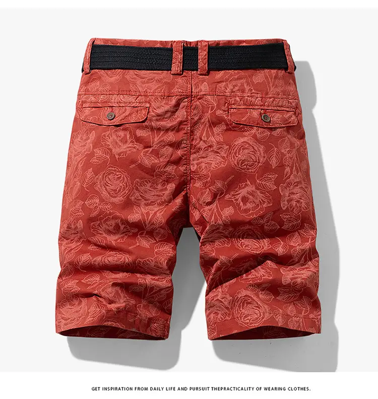 Men's Red Printed Shorts Cross-border All-match — feature 10