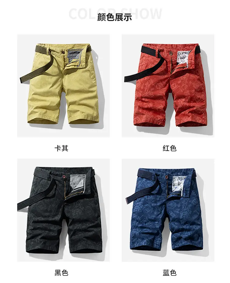 Men's Red Printed Shorts Cross-border All-match — feature 8