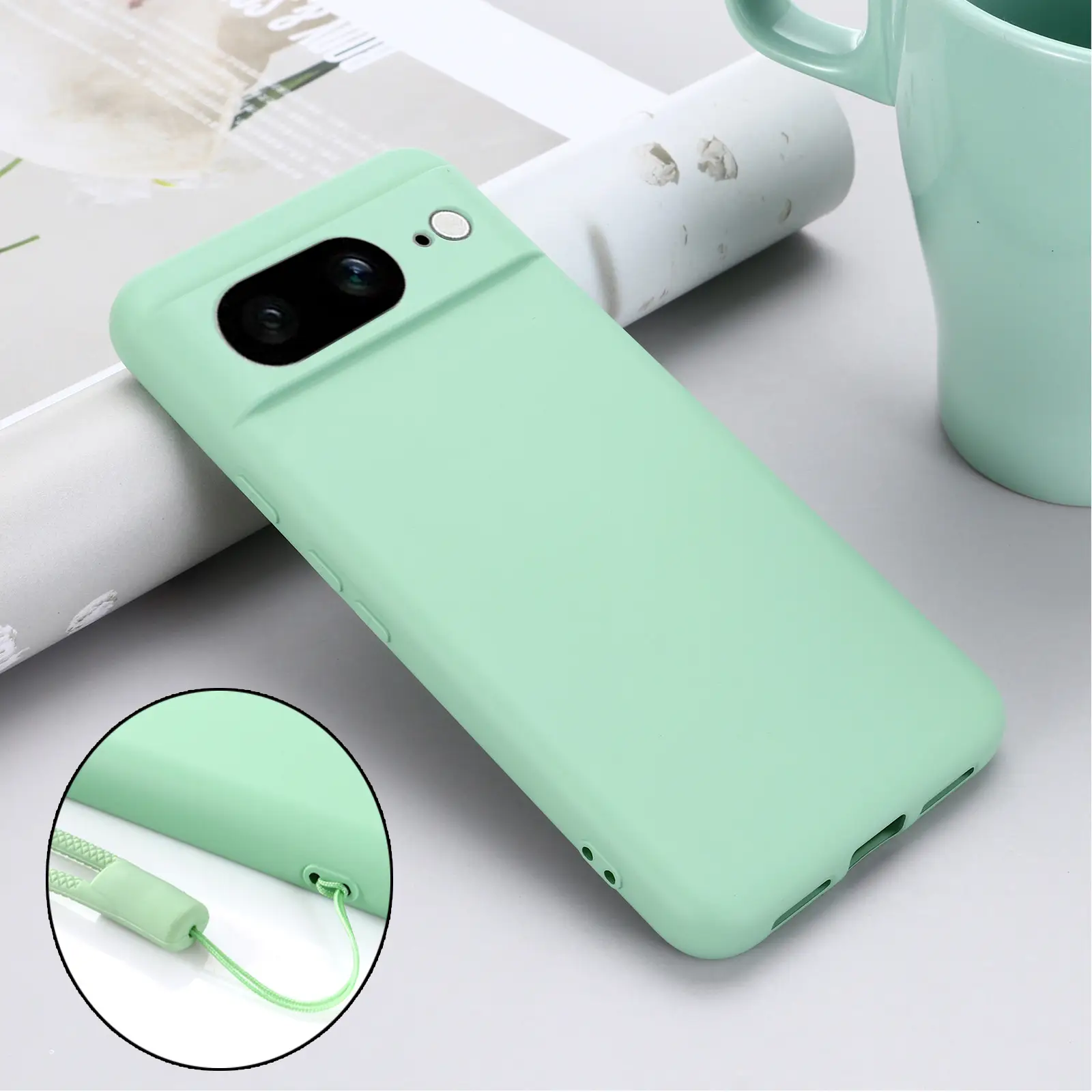 Google Pixel 8a Phone Case Liquid Silicon Protective Cover - Image 8