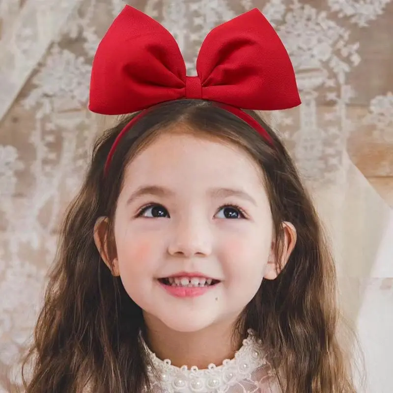 Red Polka Dot Bow Headband for Girls — feature 2